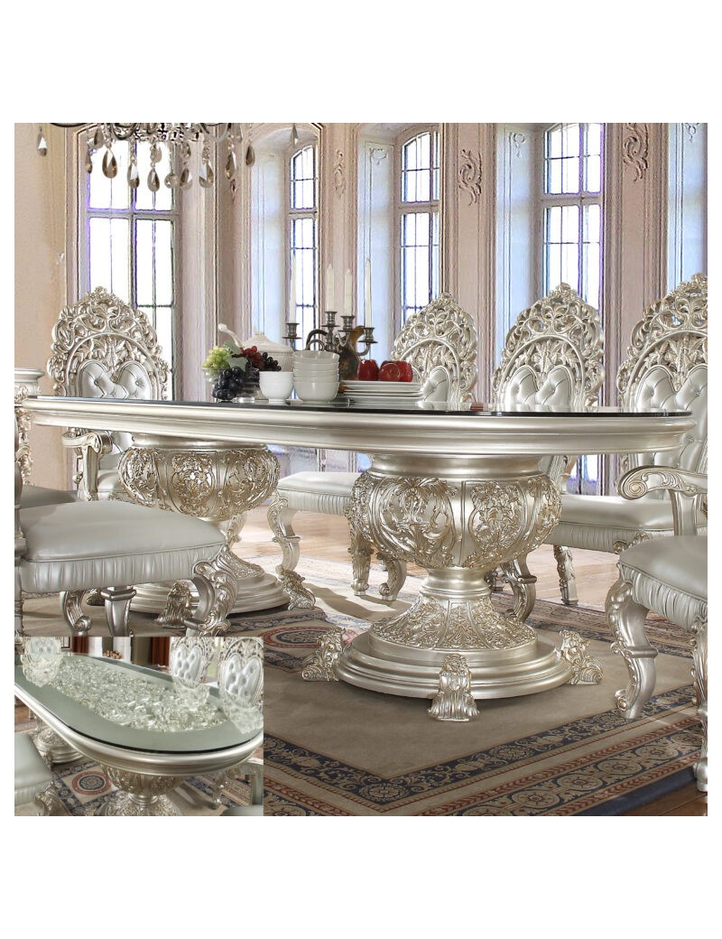 HD 8088 Dining Set Long Table Homey Design Victorian, European & Classic design