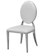 RDT316SM 7PC Dining Set Modern Style White Marble Top Stainless Steel & Silver Finish by Artisan Furniture