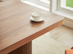 DT0226 7PC Dining Set Modern Style Brown MDF Panel & Ripple Legs by Artisan Furniture