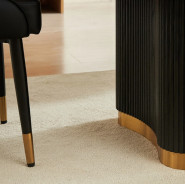 DT0227 7PC Dining Set Modern Style Black MDF Panel & Ripple Legs by Artisan Furniture