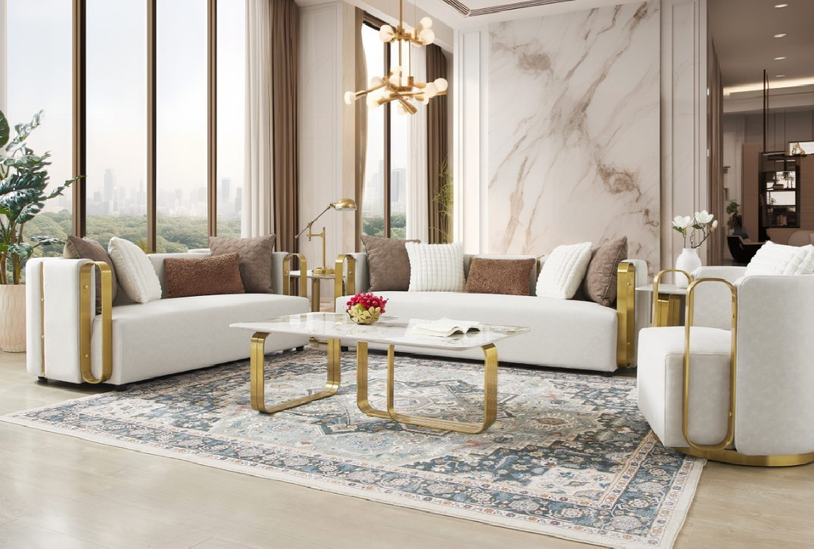 HD3156 European Style 2PC Sofa & Loveseat By Homey Design
