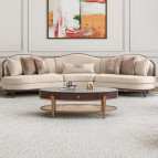 3 Piece Sofa Linen Warm Pecan Warm Pecan Camellia Field Collection By Michael Amini 9090-3PC-LINEN-400