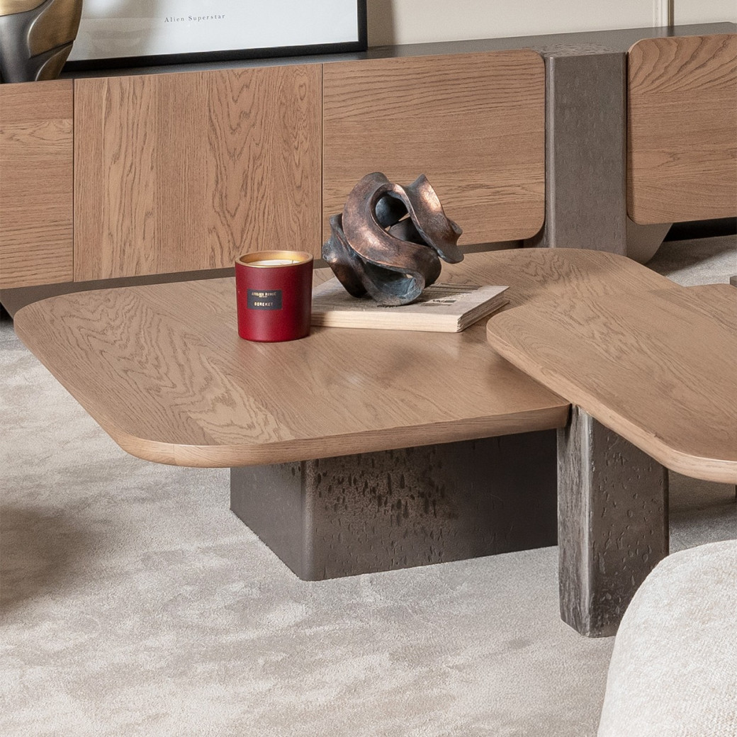 Cocktail Table Medium 2pc Saddle Brown Bristol Point Collection By Michael Amini LFR-BSTL204-226