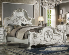 BD01708Q Queen Bed Bone White Finish Dresden Collection by Acme Furniture