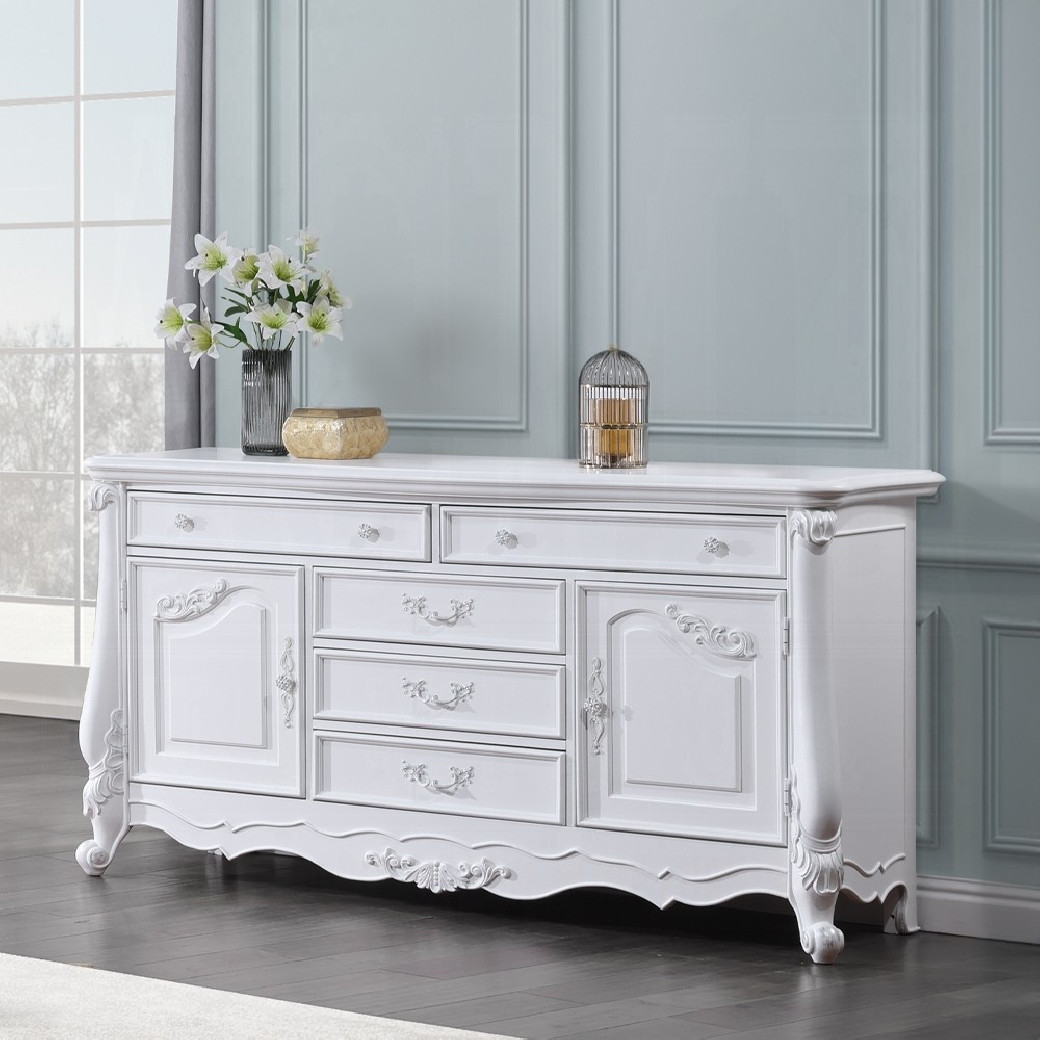 BD02254Q White Finish Bed Latisha Collection by Acme Furniture