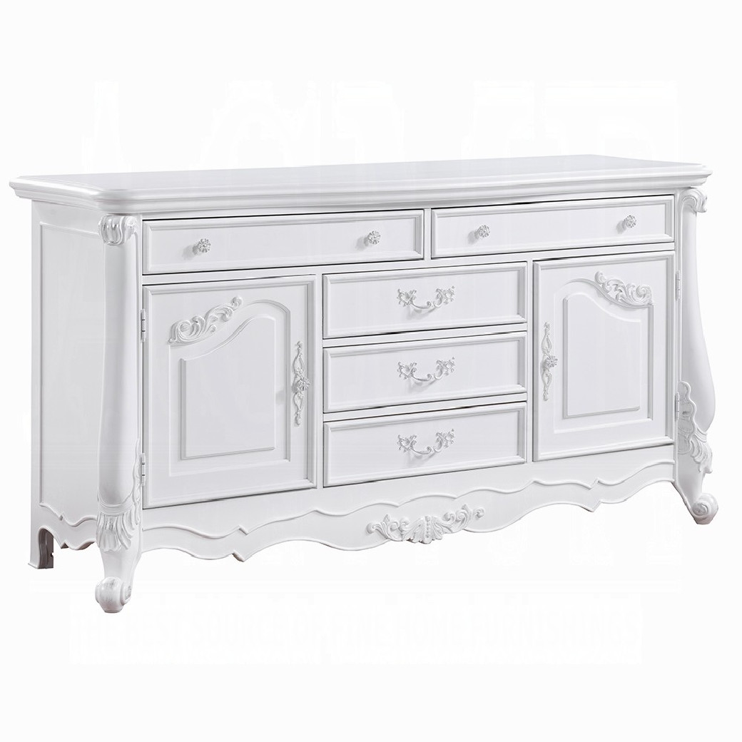 BD02254Q White Finish Bed Latisha Collection by Acme Furniture