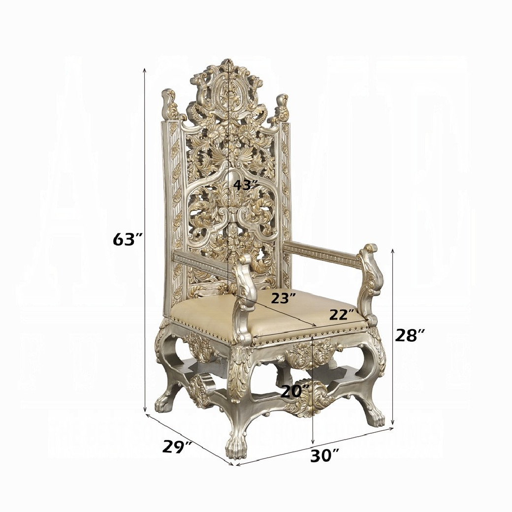DN 01197 PU Champagne & Gold Finish Dining Room Victorian Style Danae Collection By Acme Furniture