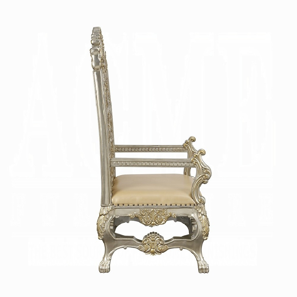 DN 01197 PU Champagne & Gold Finish Dining Room Victorian Style Danae Collection By Acme Furniture