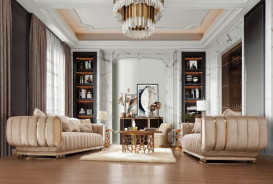 HD 9004  2PC Sofa & Loveseat .Art Deco Style By Homey Design