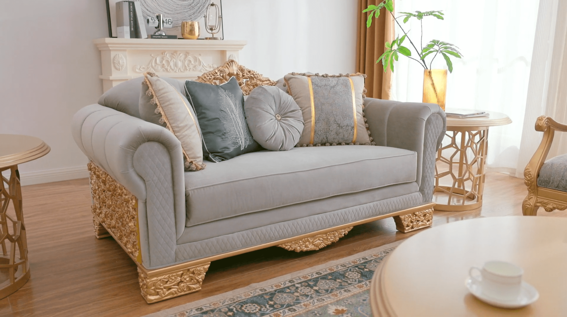 HD 9041 2PC Sofa & Loveseat Victorian Style By Homey Design