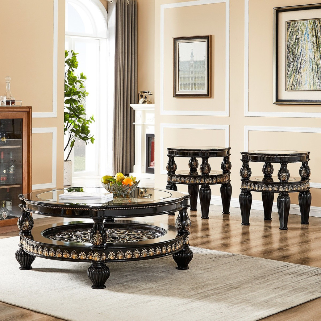 HD 9043 2PC Sofa & Loveseat Victorian Style by Homey Design