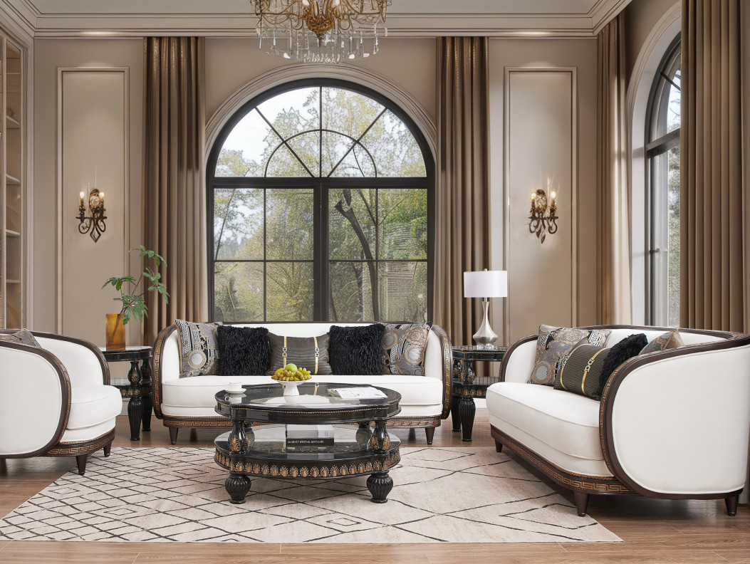 HD 9043 2PC Sofa & Loveseat Victorian Style by Homey Design