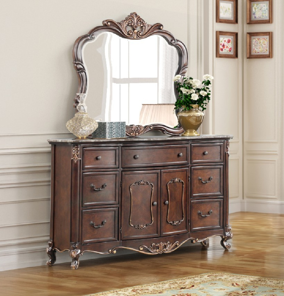 Constantine Royal Classic Collection 5PC Queen Bedroom Set Cherry Finish by New Classic Furniture