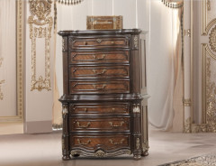 Bella Notte Royal Collection 5 PC Queen Sleigh Bed Set Mahogany Brown Finish By New Classic Furniture