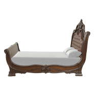 Bella Notte Royal Collection 5 PC Queen Sleigh Bed Set Mahogany Brown Finish By New Classic Furniture