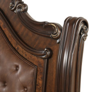 Bella Notte Royal Collection 5 PC Queen Sleigh Bed Set Mahogany Brown Finish By New Classic Furniture