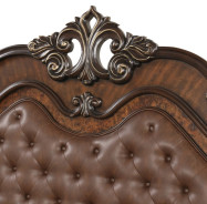 Bella Notte Royal Collection 5 PC Queen Sleigh Bed Set Mahogany Brown Finish By New Classic Furniture