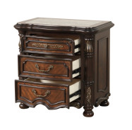 Bella Notte Royal Collection 5 PC Queen Sleigh Bed Set Mahogany Brown Finish By New Classic Furniture