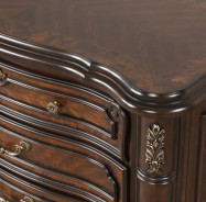 Bella Notte Royal Collection 5 PC Queen Sleigh Bed Set Mahogany Brown Finish By New Classic Furniture