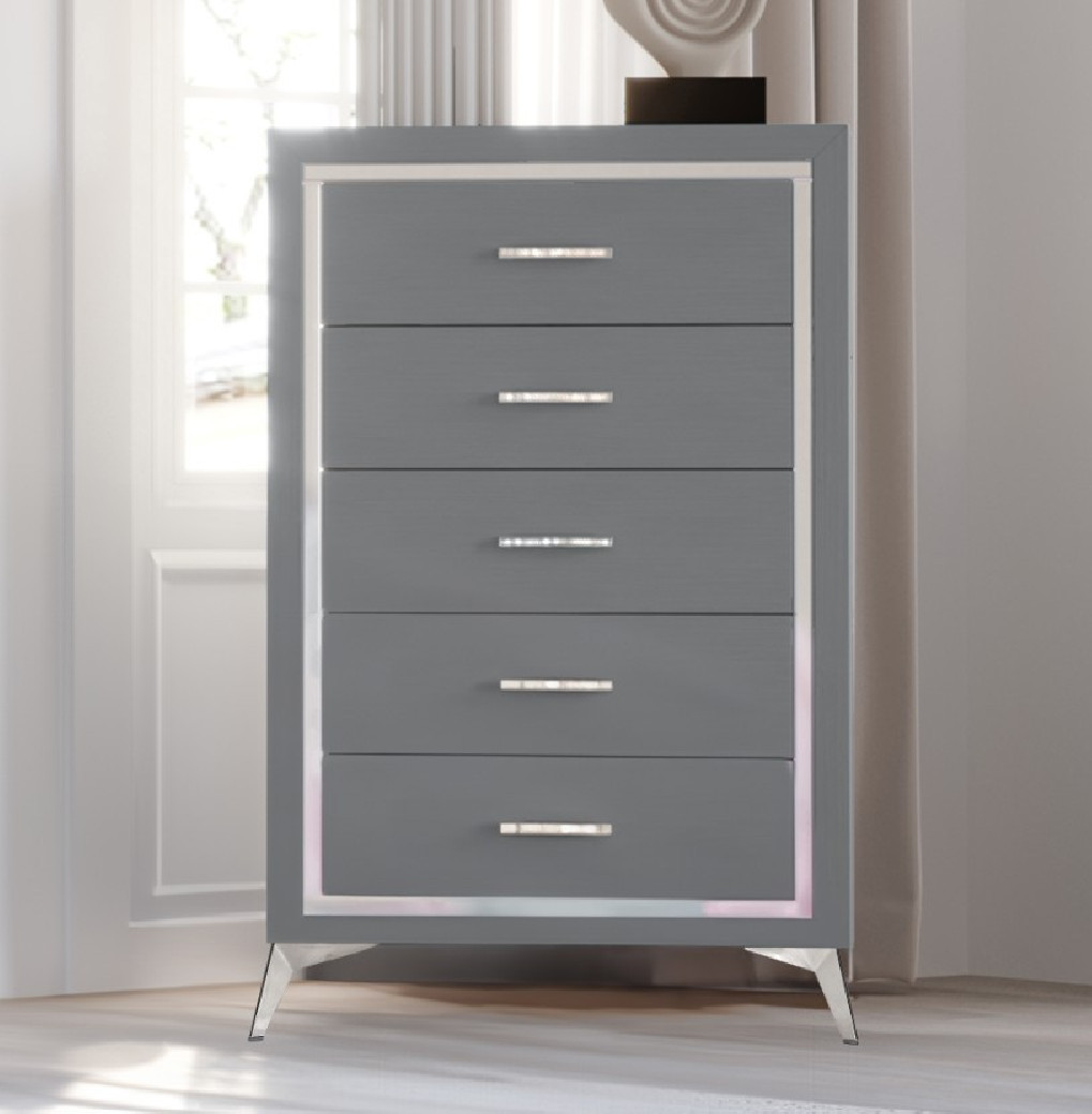 Huxley 5Pc Queen Bedroom Set Collection Gray Finish by New Classic FurnitureBy New Classic Furniture