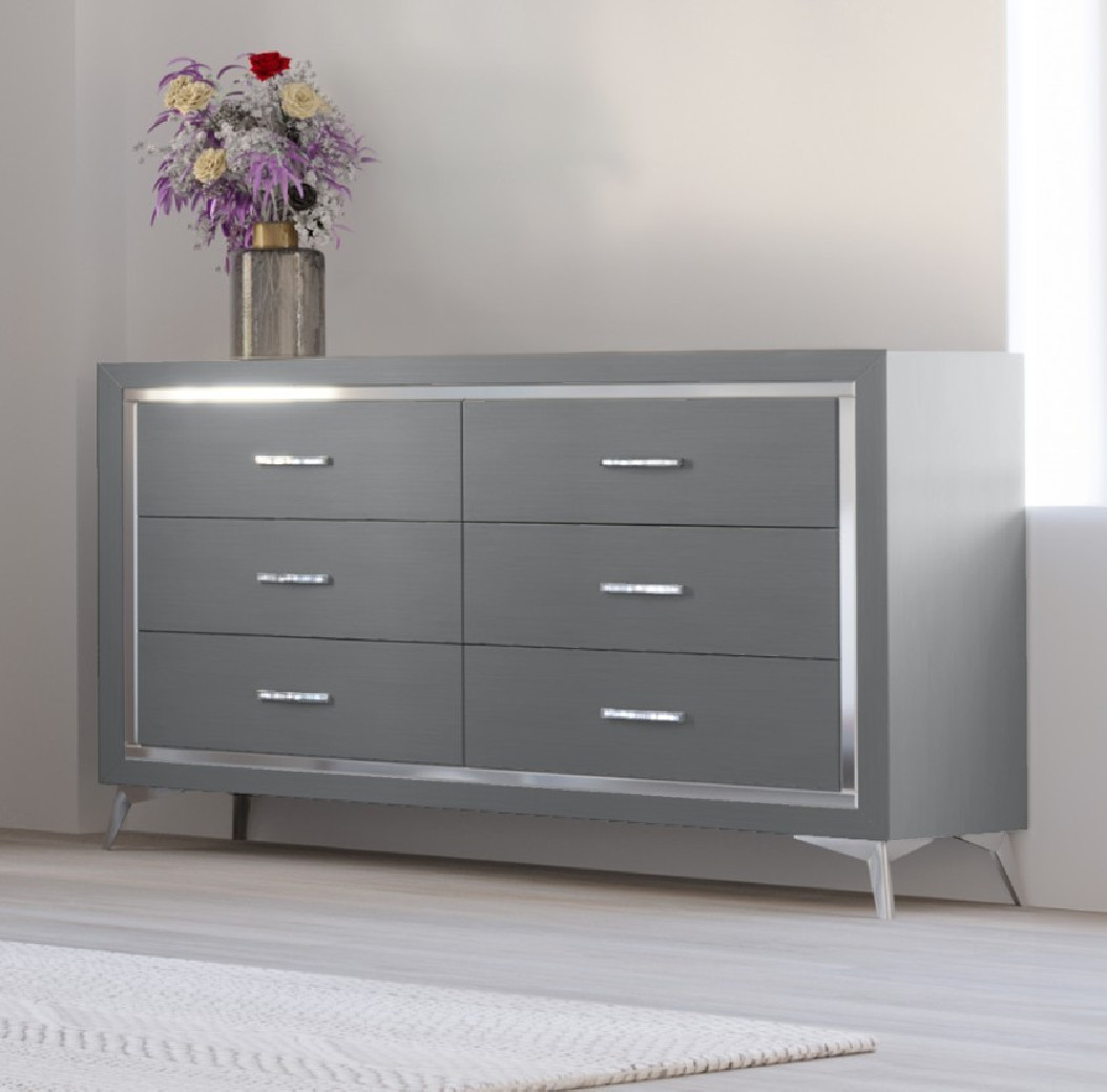 Huxley 5Pc Queen Bedroom Set Collection Gray Finish by New Classic FurnitureBy New Classic Furniture