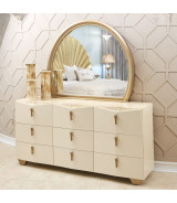 Eastern King Fan Bed Fantosini Gold Collection by Michael Amini. 9091000EK3-836