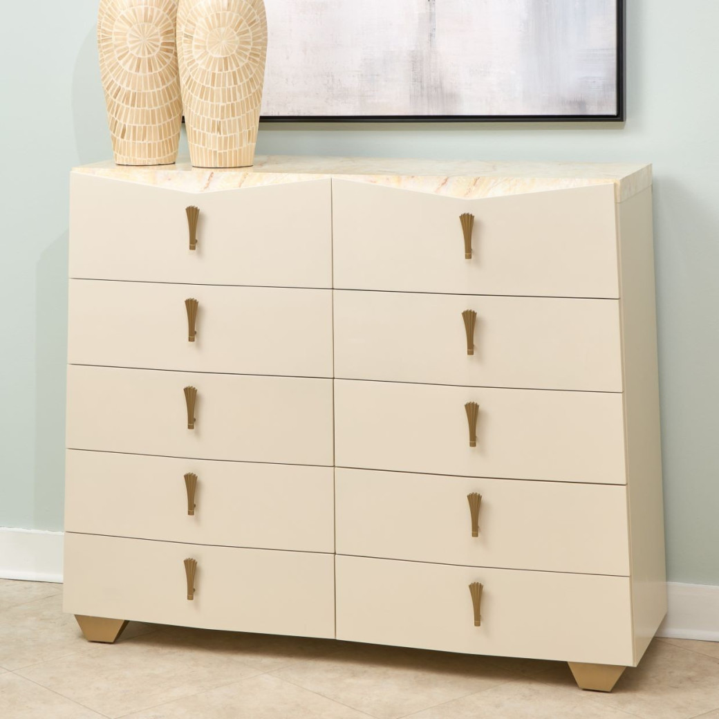 Eastern King Fan Bed Fantosini Gold Collection by Michael Amini. 9091000EK3-836