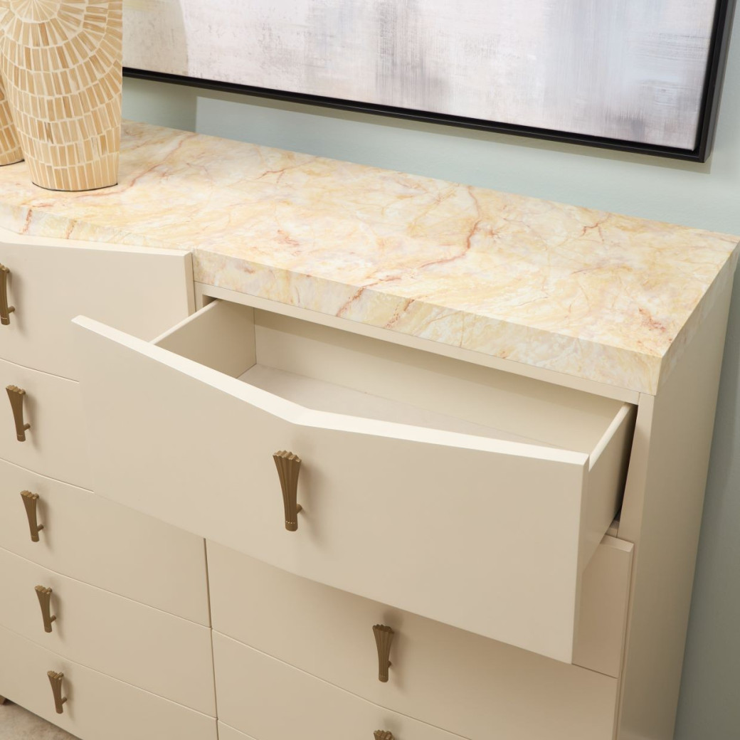 Eastern King Fan Bed Fantosini Gold Collection by Michael Amini. 9091000EK3-836