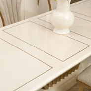 7PC Pedestal Dining Table Fantosini Gold Collection by Michael Amini  9091002-112