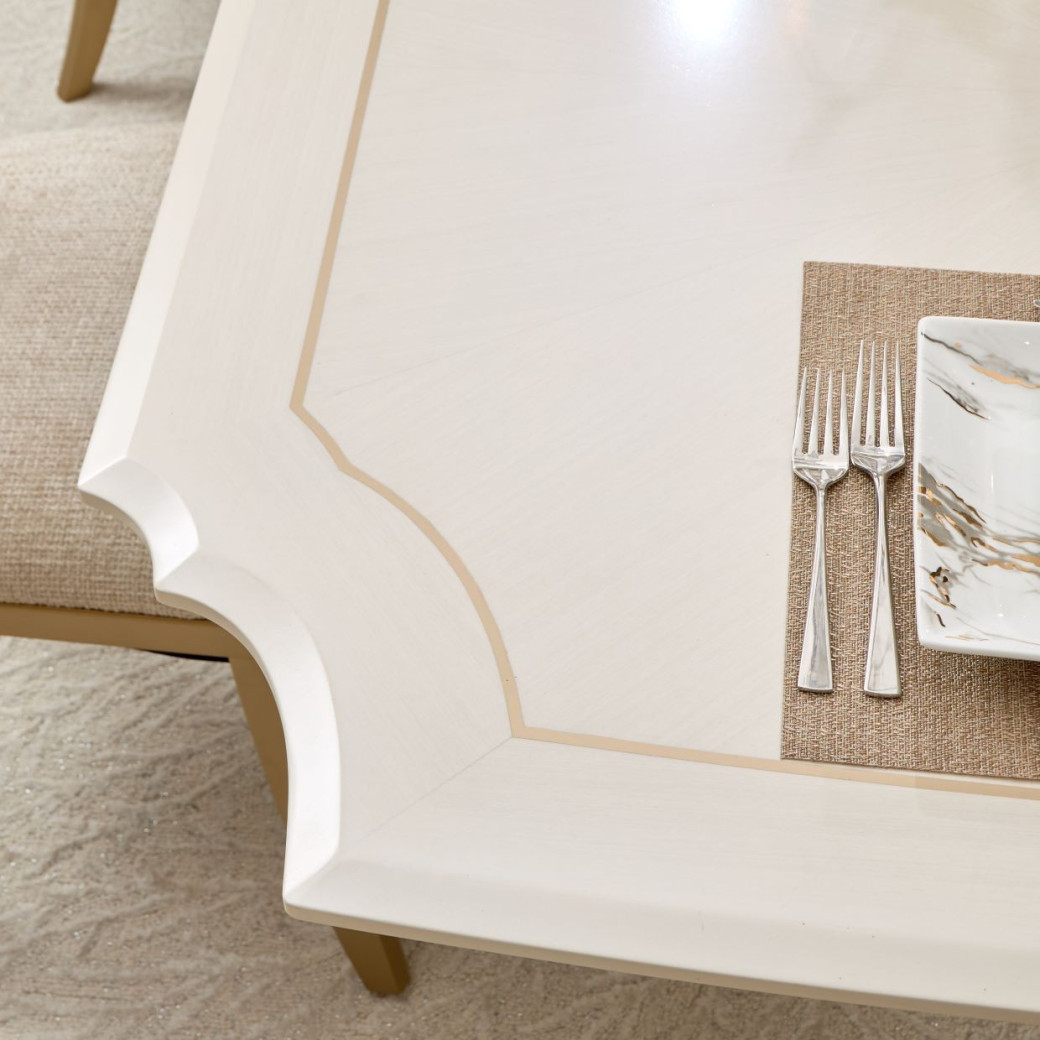 7PC Pedestal Dining Table Fantosini Gold Collection by Michael Amini  9091002-112