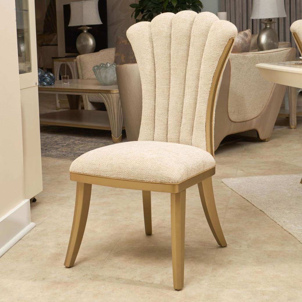 7PC Pedestal Dining Table Fantosini Gold Collection by Michael Amini  9091002-112