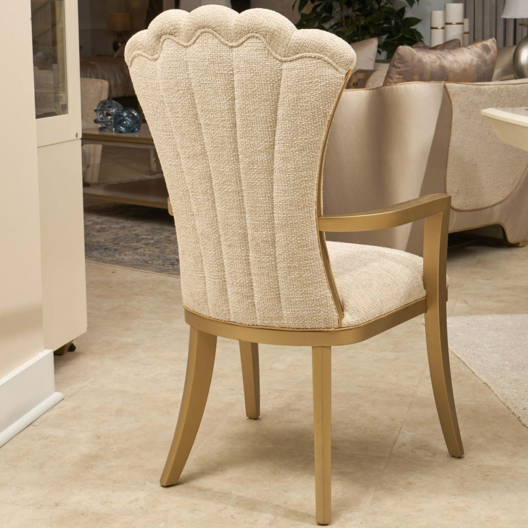 7PC Pedestal Dining Table Fantosini Gold Collection by Michael Amini  9091002-112