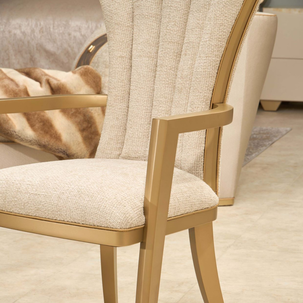 7PC Pedestal Dining Table Fantosini Gold Collection by Michael Amini  9091002-112