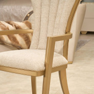 7PC Pedestal Dining Table Fantosini Gold Collection by Michael Amini  9091002-112