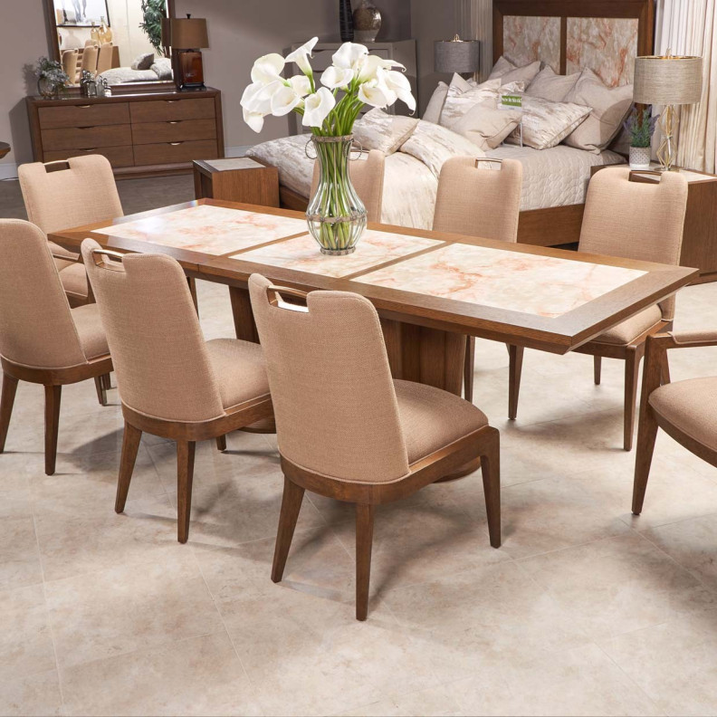 Narrow Rectangular Dining Table Portrait Collection by Michael Amini 9031000-225