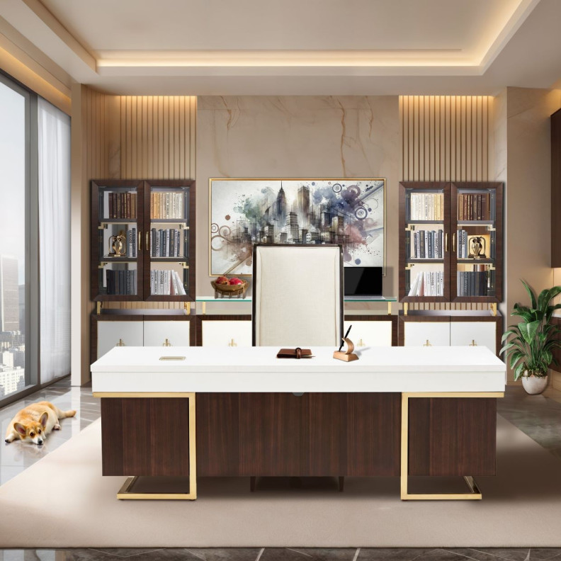 Desk Espresso Finish Belmont Place By Michael Amini.9085207-409