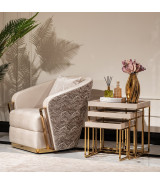 Nesting Tables Shimmer Ivory Carmela Collection By Michael Amini. LFR-CRMA224-141