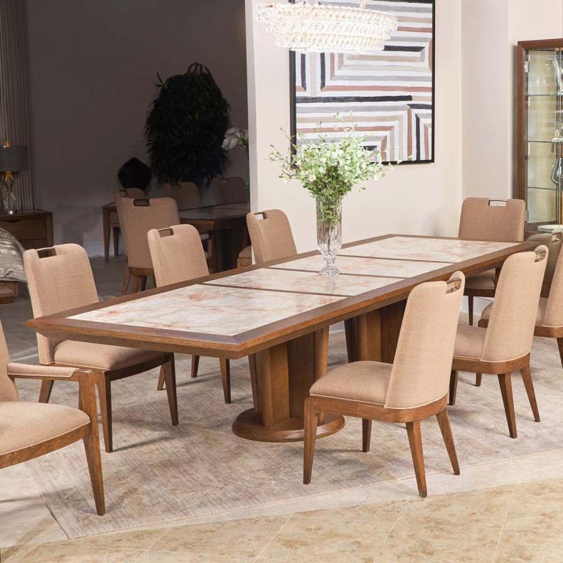 7PC Wide Rectangular Dining Table Portrait Collection by Michael Amini 9031002-225