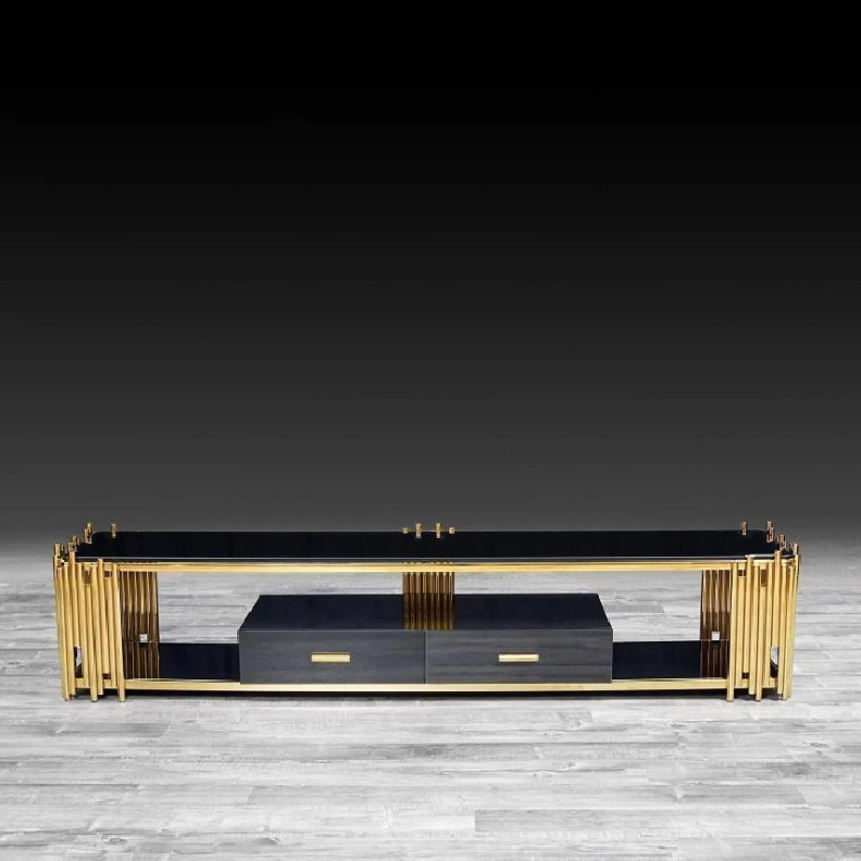 Mauris TV Stand | Titanium Gold By Roberto Grassie