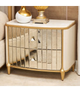 Light Champagne Queen Bed Scotts Square Collection by Michael Amini 9097000QN3-124