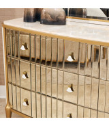 Light Champagne Queen Bed Scotts Square Collection by Michael Amini 9097000QN3-124
