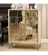 Light Champagne Queen Bed Scotts Square Collection by Michael Amini 9097000QN3-124