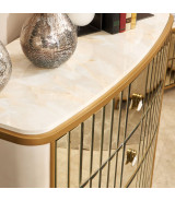 Light Champagne Queen Bed Scotts Square Collection by Michael Amini 9097000QN3-124