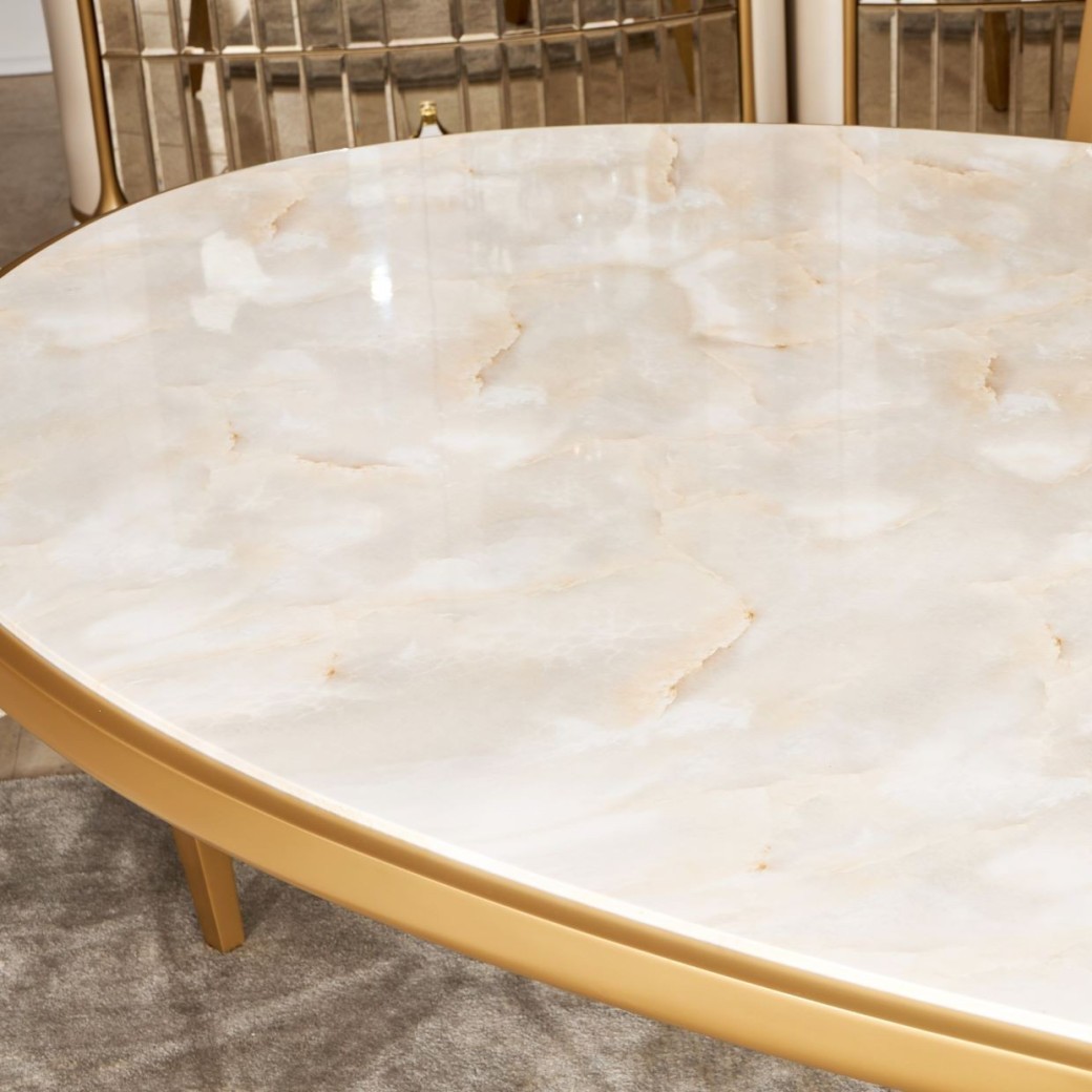 7PC Oval Dining Table Scotts Square Collection by Michael Amini 9097000-124