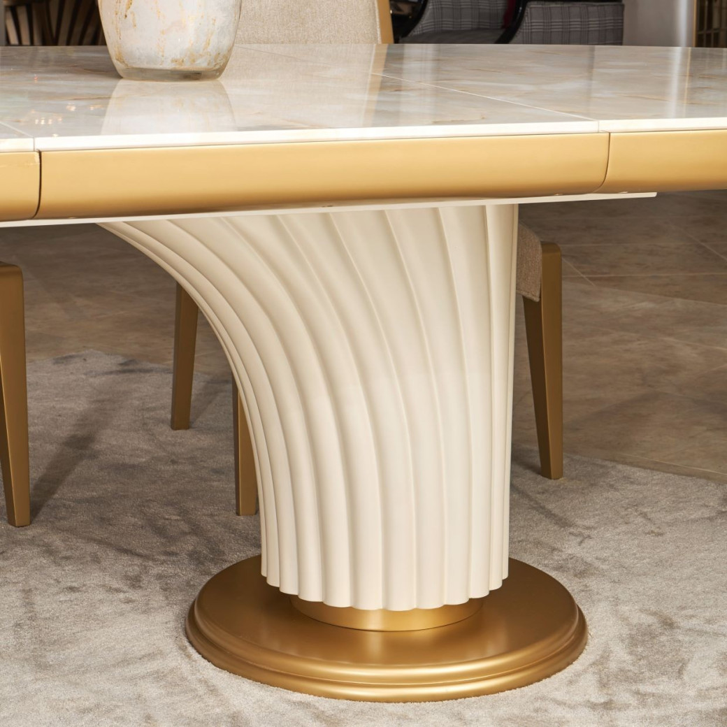 7PC Oval Dining Table Scotts Square Collection by Michael Amini 9097000-124