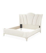 Queen Upholstered Bed Creamy Pearl Finish La Marisia Collection by Michael Amini 9089000QN3-112