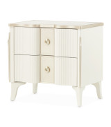 Queen Upholstered Bed Creamy Pearl Finish La Marisia Collection by Michael Amini 9089000QN3-112
