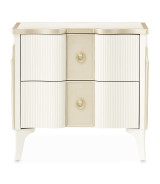Queen Upholstered Bed Creamy Pearl Finish La Marisia Collection by Michael Amini 9089000QN3-112