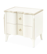 Queen Upholstered Bed Creamy Pearl Finish La Marisia Collection by Michael Amini 9089000QN3-112