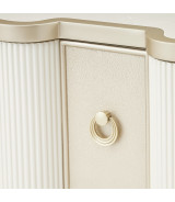 Queen Upholstered Bed Creamy Pearl Finish La Marisia Collection by Michael Amini 9089000QN3-112